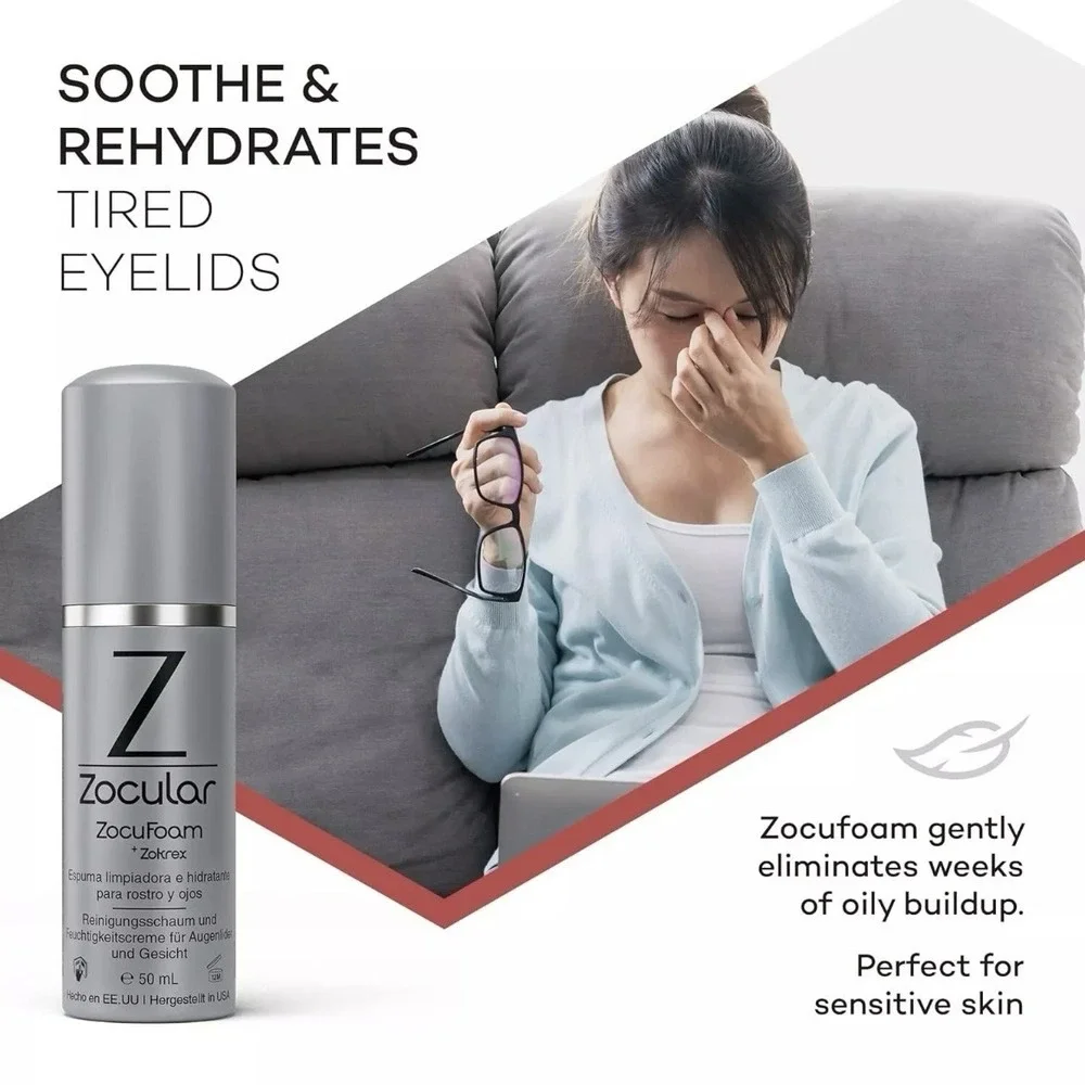 Zocular ZocuFoam‎ Eyelid and Facial Foam Cleanser Moisturizer NEW SEALED